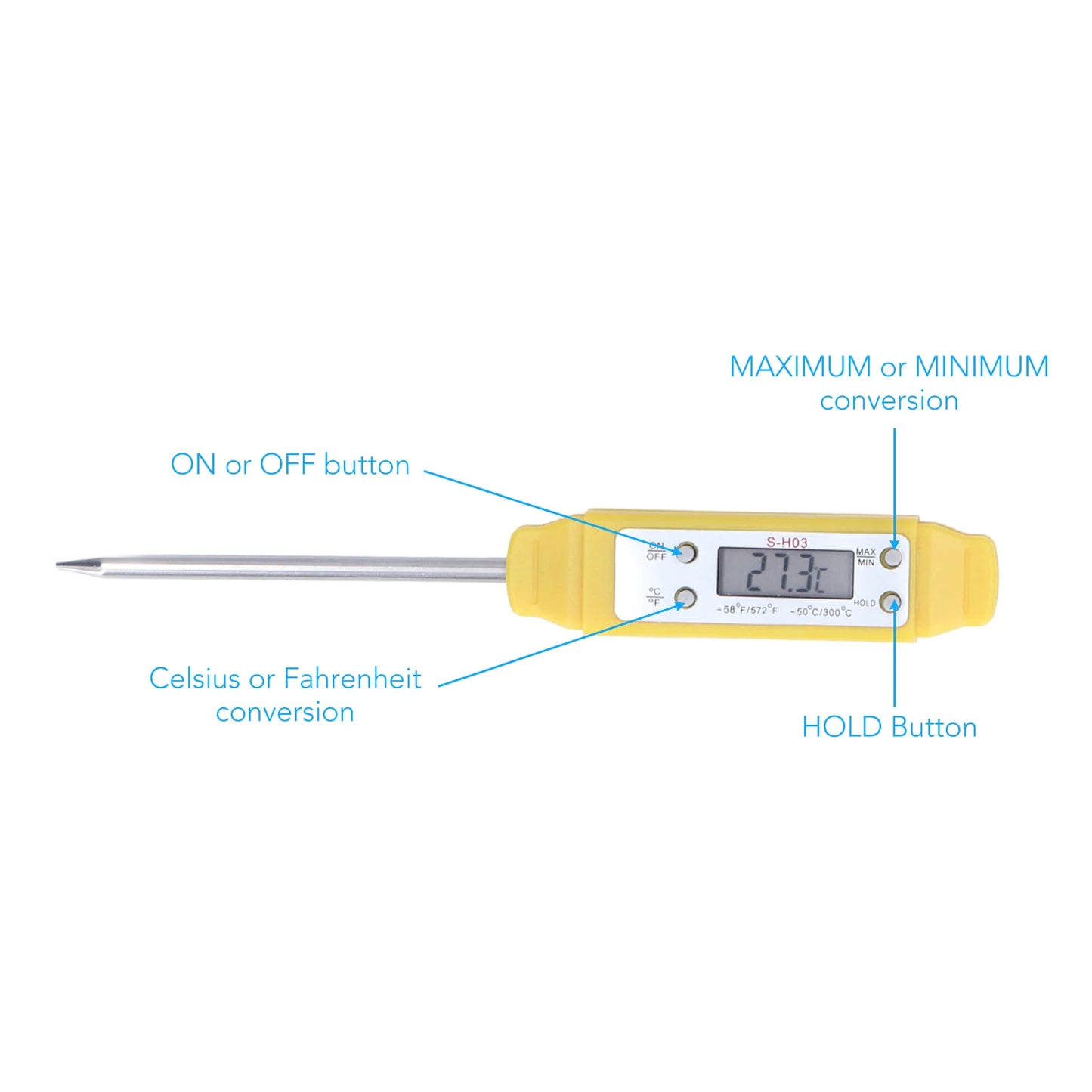 Food Thermometer | Calibration Function | Kitchen And BBQ Use | One Size