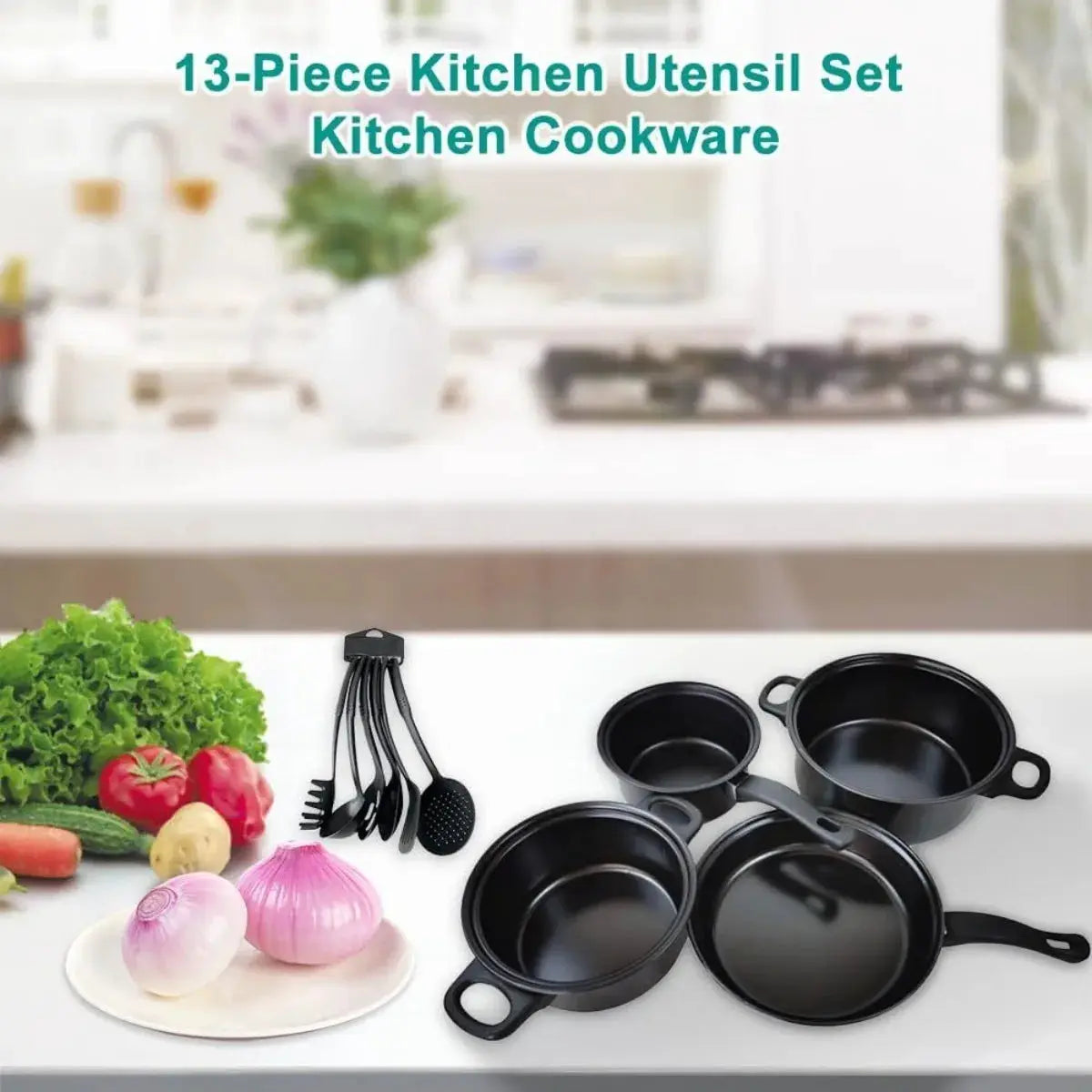 13PCS Non-Stick Pots and Pans Set Kitchen Cookware for Induction Cooker Low Oil Smoke Gift Set from PriceLows™
