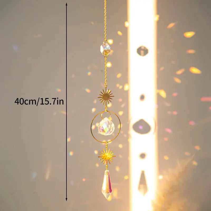 Crystal Suncatcher Moon Star Rainbow Sun Catcher Wind Chime Pendant Sun Catcher Pendants Outdoor Garden Yard Hanging Decor from PriceLows™