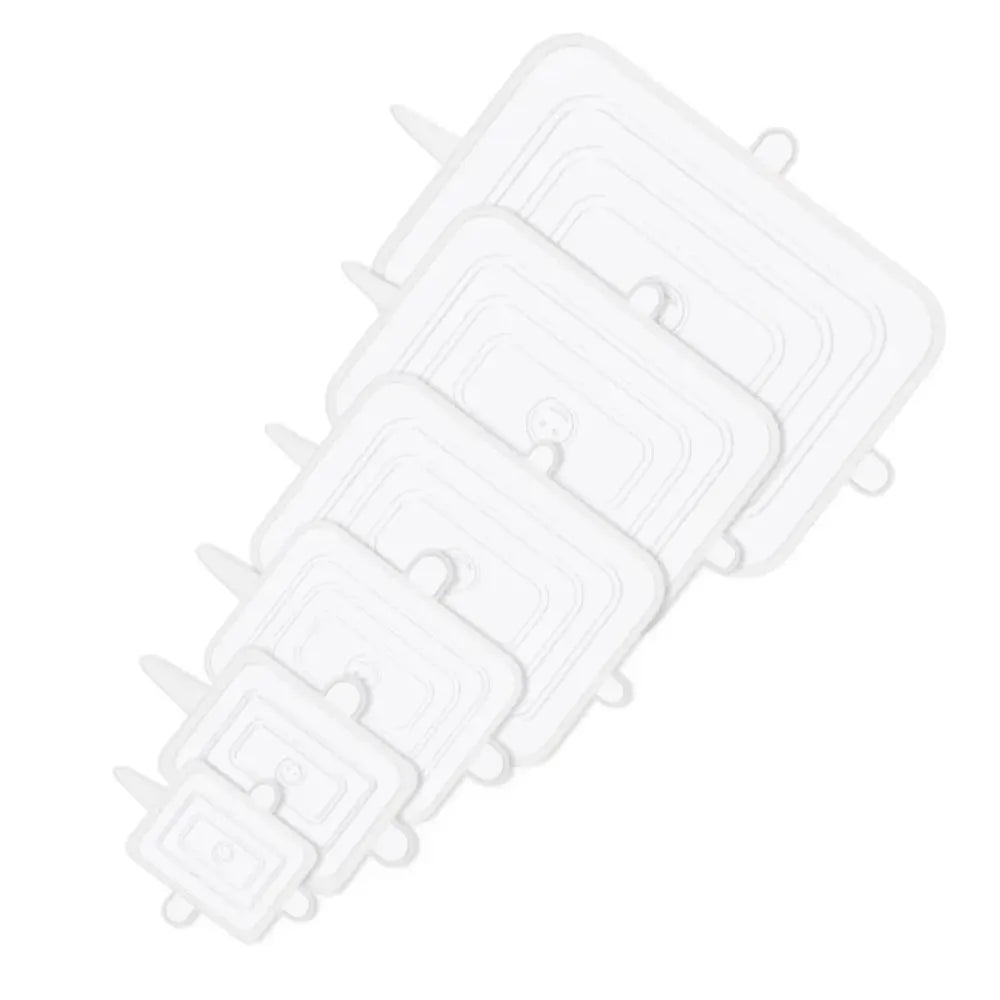 Square Silicone Lids | 6 Piece Set | Elastic Stretch | Multi Bowl Sizes