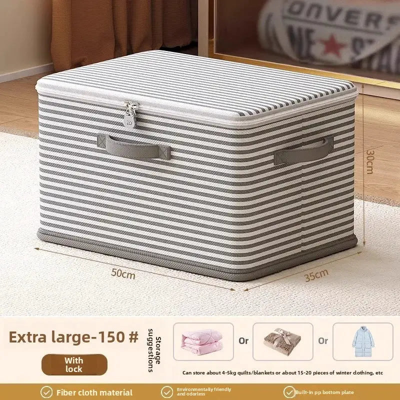 Lockable storage box, used for organizing clothes, blankets, toys in wardrobes, foldable password storage box from PriceLows™