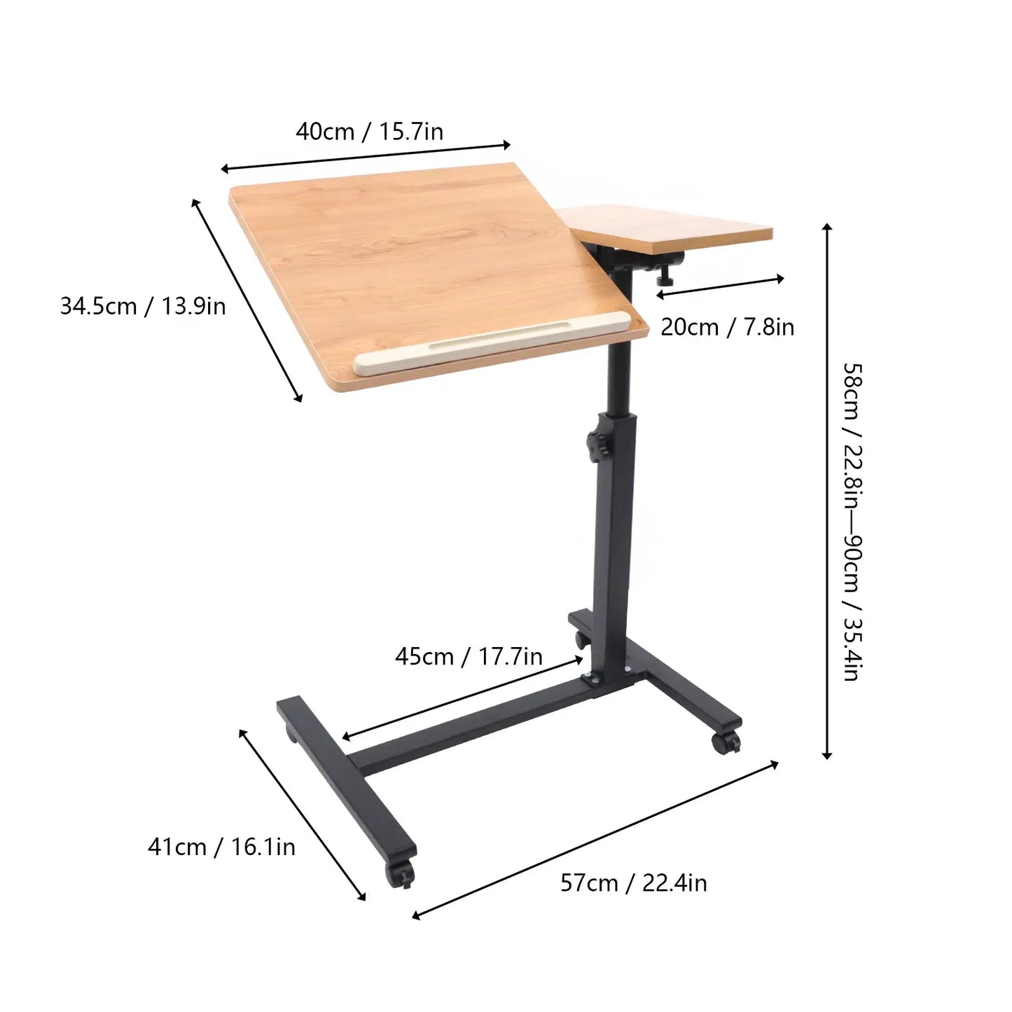 Mobile Standing Computer Desk Rolling Adjustable Height Mobile Workstation W/ Wheels for Standing Desk Laptop Study Home/Office from PriceLows™