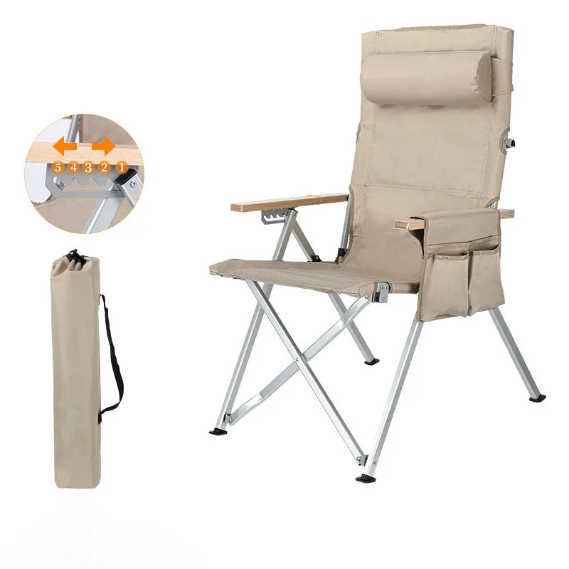 Adjustable Folding Chair | 5-Position | Pillow Armrests