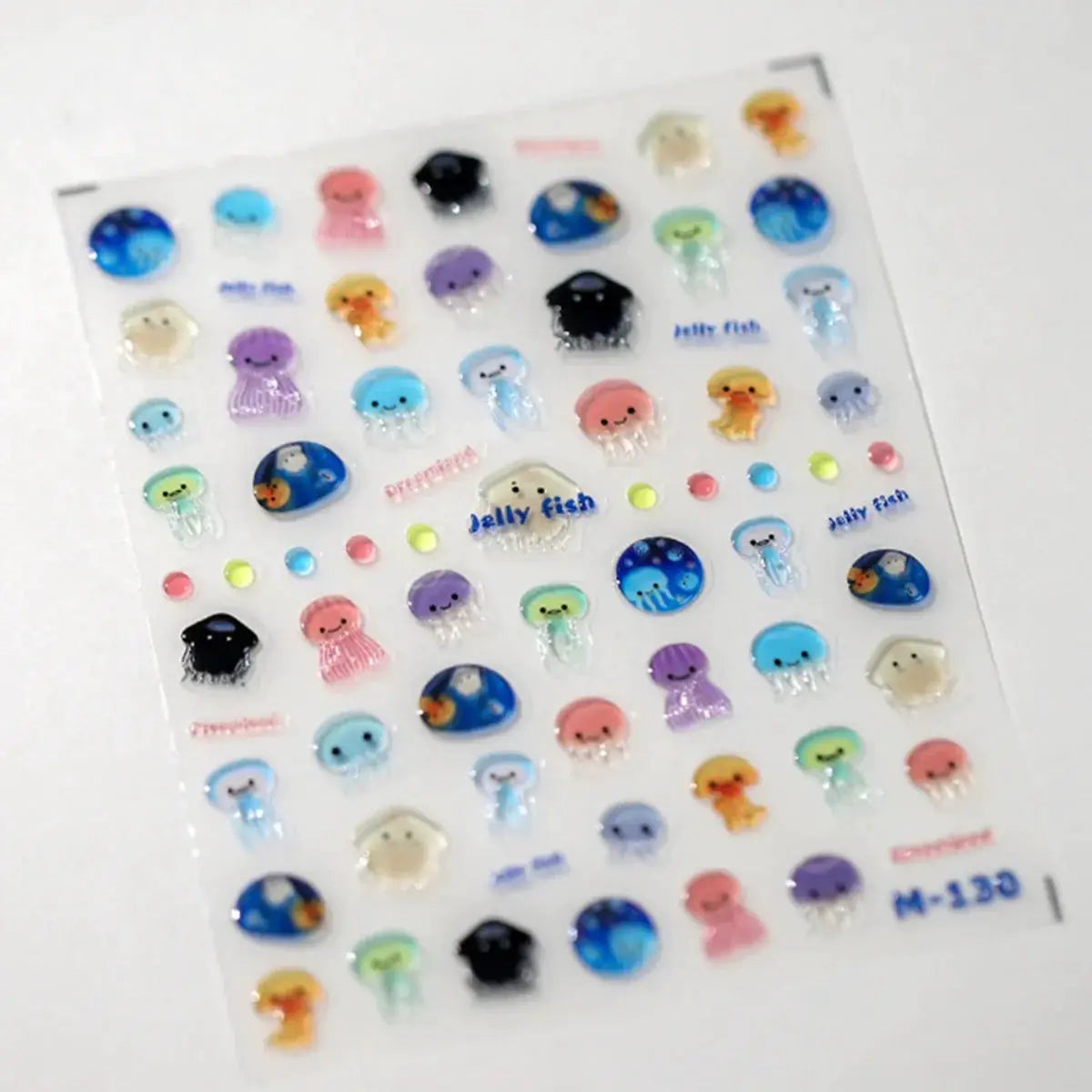 1pcs 5D Kawaii Jelly Series Nail Art Stickers Blue Jellyfish Adhesive Nail Art Decorations Stickers Hot Stamping Manicure Decals from PriceLows™