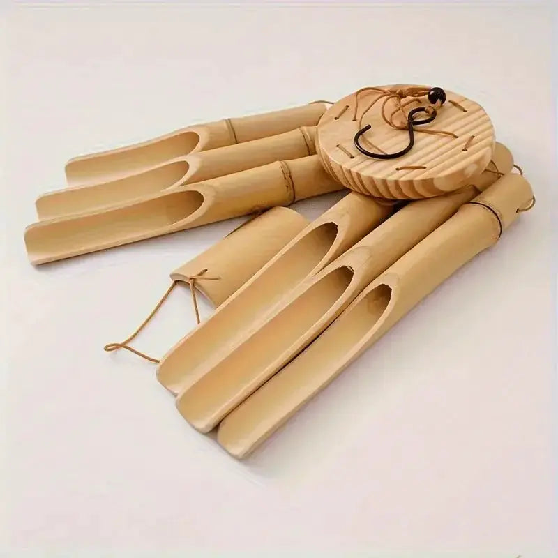Handcrafted Bamboo Wind Chime- Calm and Deep Sound, Wall-Mounted Outdoor Decoration, Perfect Gift for Any Occasion from PriceLows™
