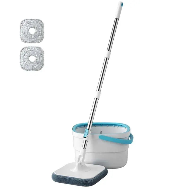 Spin Mop and Bucket Set with Dirty and Clean Water Separation System, Self-Wringing 360° Rotating Flat Mop, Hands-Free Self from PriceLows™