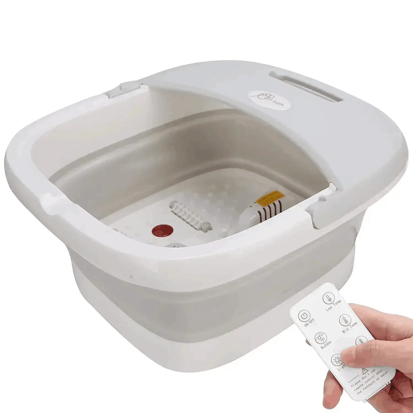 Folding Foot Bath Massager | 4 Rollers | Heat Vibration With Remote