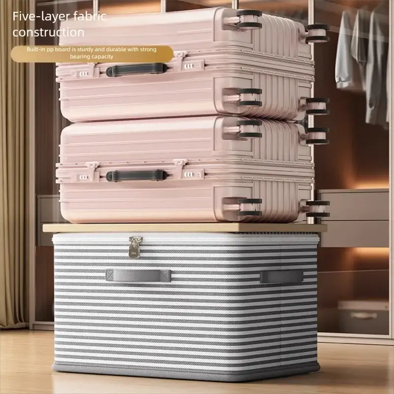 Lockable storage box, used for organizing clothes, blankets, toys in wardrobes, foldable password storage box from PriceLows™