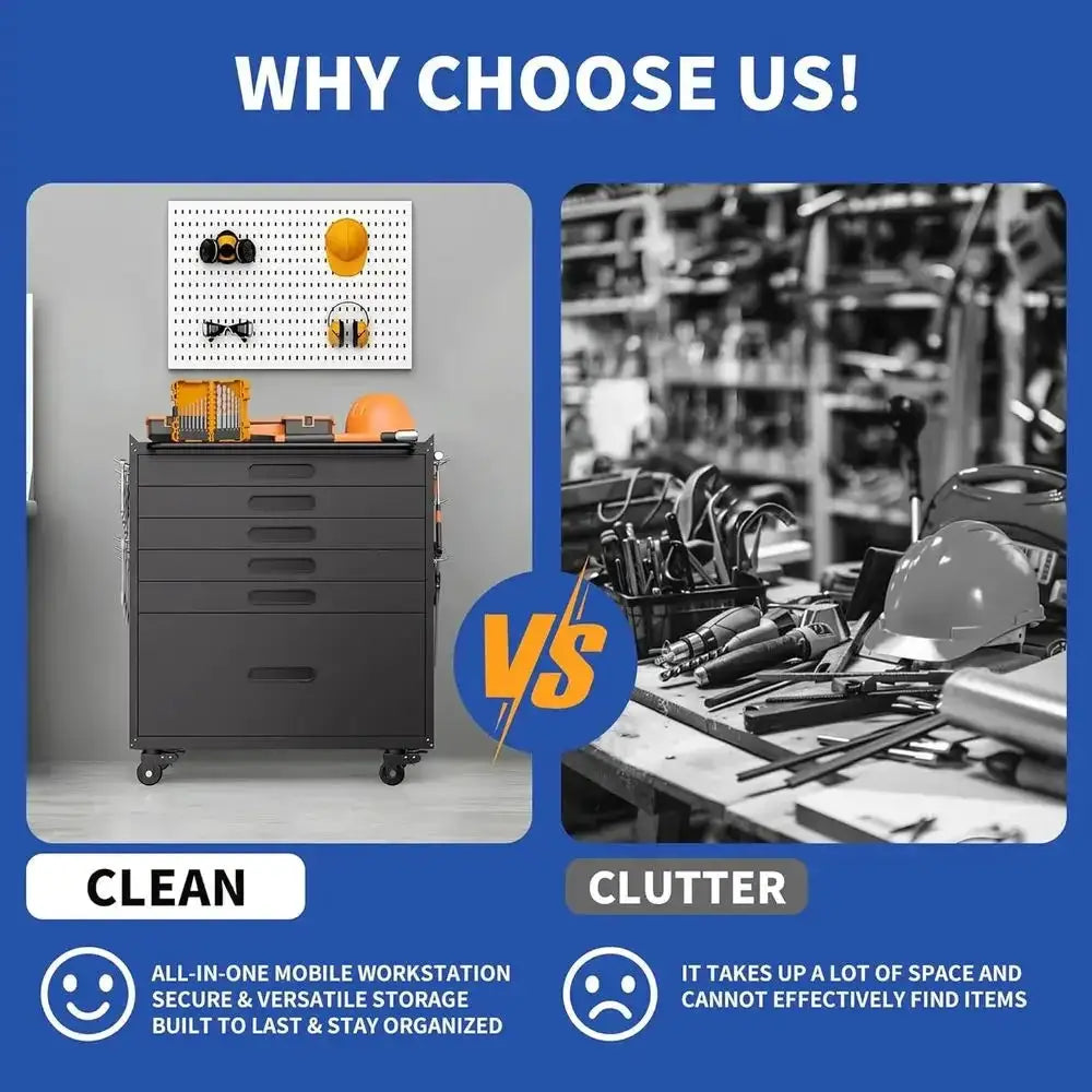 29.5" W Rolling Tool Cabinet with Metal Garage Storage Cabinet on Wheels, Locking Rolling Tool Chest or Workshop, Heavy Duty Too from PriceLows™