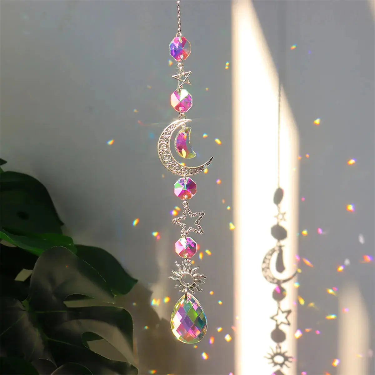 Crystal Wind Chime Rainbow Maker Sun Catcher Dream Catcher Pendant Home Garden Decor Wind Chime, Holiday, Festival, Home Decor from PriceLows™