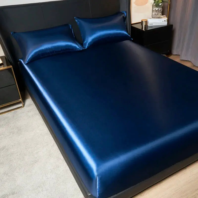 Satin Fitted Sheet Set | Smooth Polyester | Deep Pocket Fit | Queen King