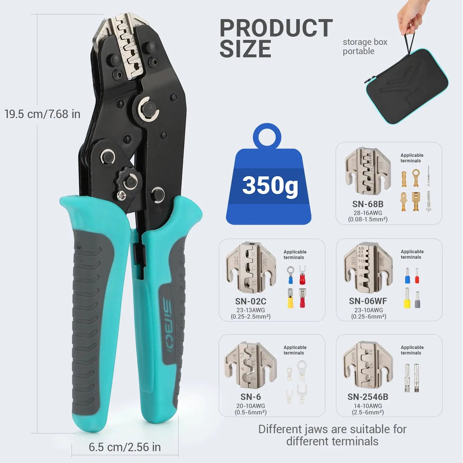 Crimping Tool Set Electrician Tools Quick Change Jaws For Crimp Terminals Dupont JST Non Insulated Open Barrel Ferrule MC4 Solar from PriceLows™