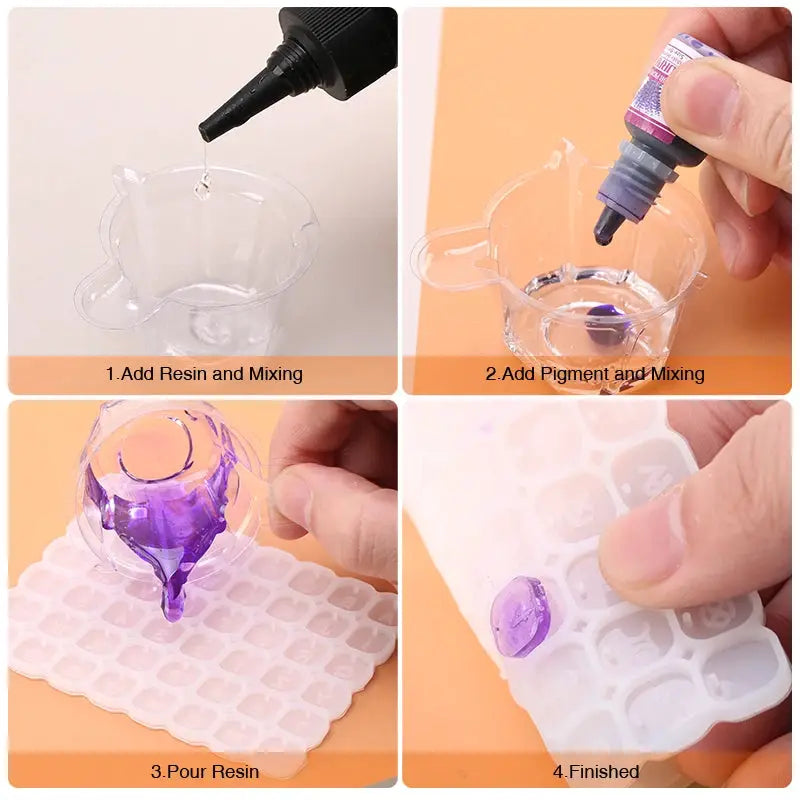 Square Heart Silicone Resin Mold For Diy Charms