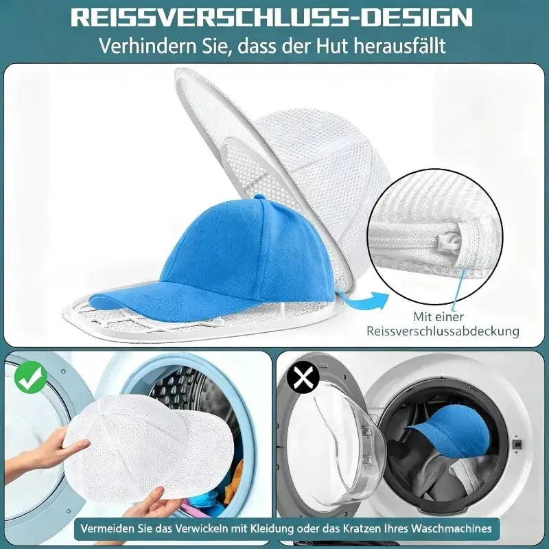 Hat Washing Cage | 2 Layer Poly Mesh | Anti Deformation | Machine Washable