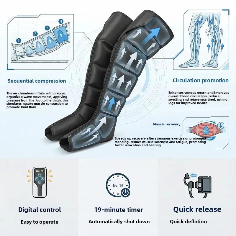 Air Compression Leg Massager | Remote Control | Touch Sensitive | Electric