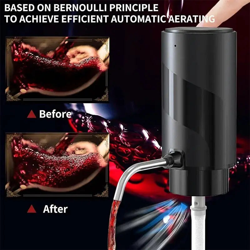 USB Rechargeable 4-in-1 Electric Wine Opener Set with Decanter Aerator Pourer Stopper And Foil Cutter - Complete Wine Tool Kit from PriceLows™
