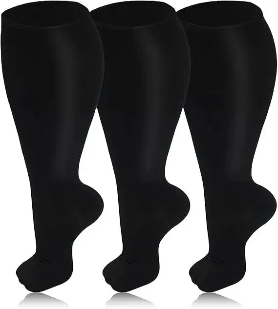 Men Compression Socks | 20-30 Mmhg | Cotton Nylon | 3 Pairs 2Xl To 7Xl