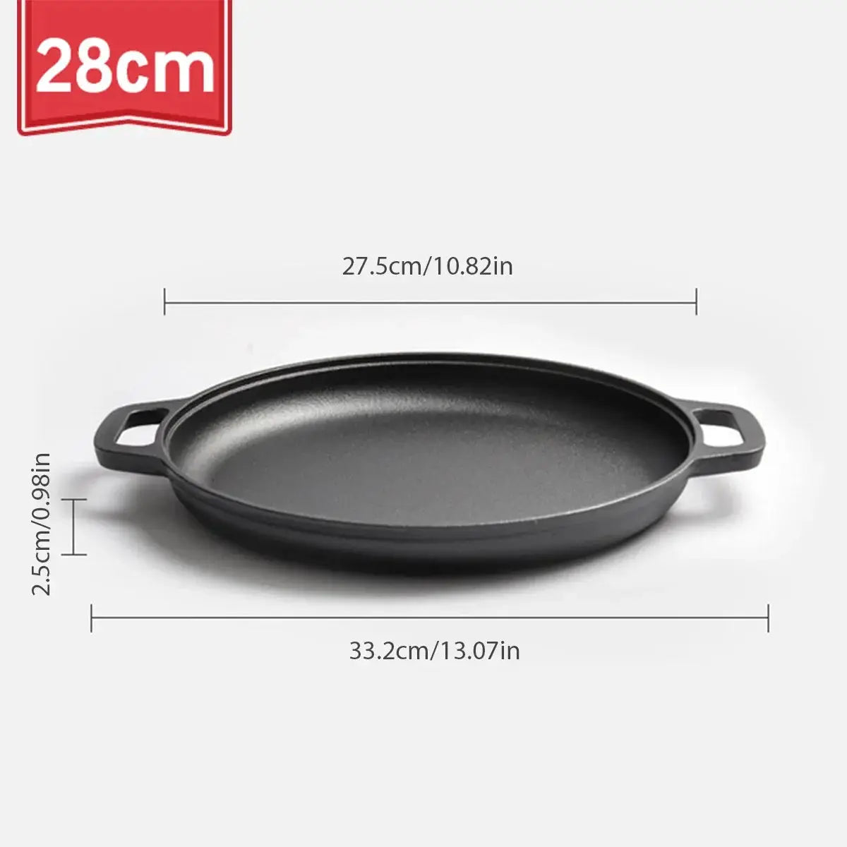Cast Iron Skillet | Non Stick Surface | Induction And Gas Compatible | 28 cm