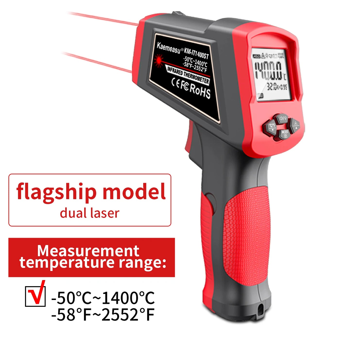 Infrared Thermometer Gun | Non Contact | 1.9 Inch Display