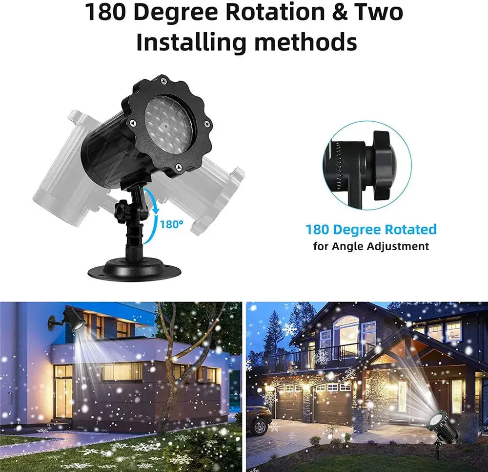 Snowflake Projector Lights | IP65 Waterproof | Rotating Holiday Display
