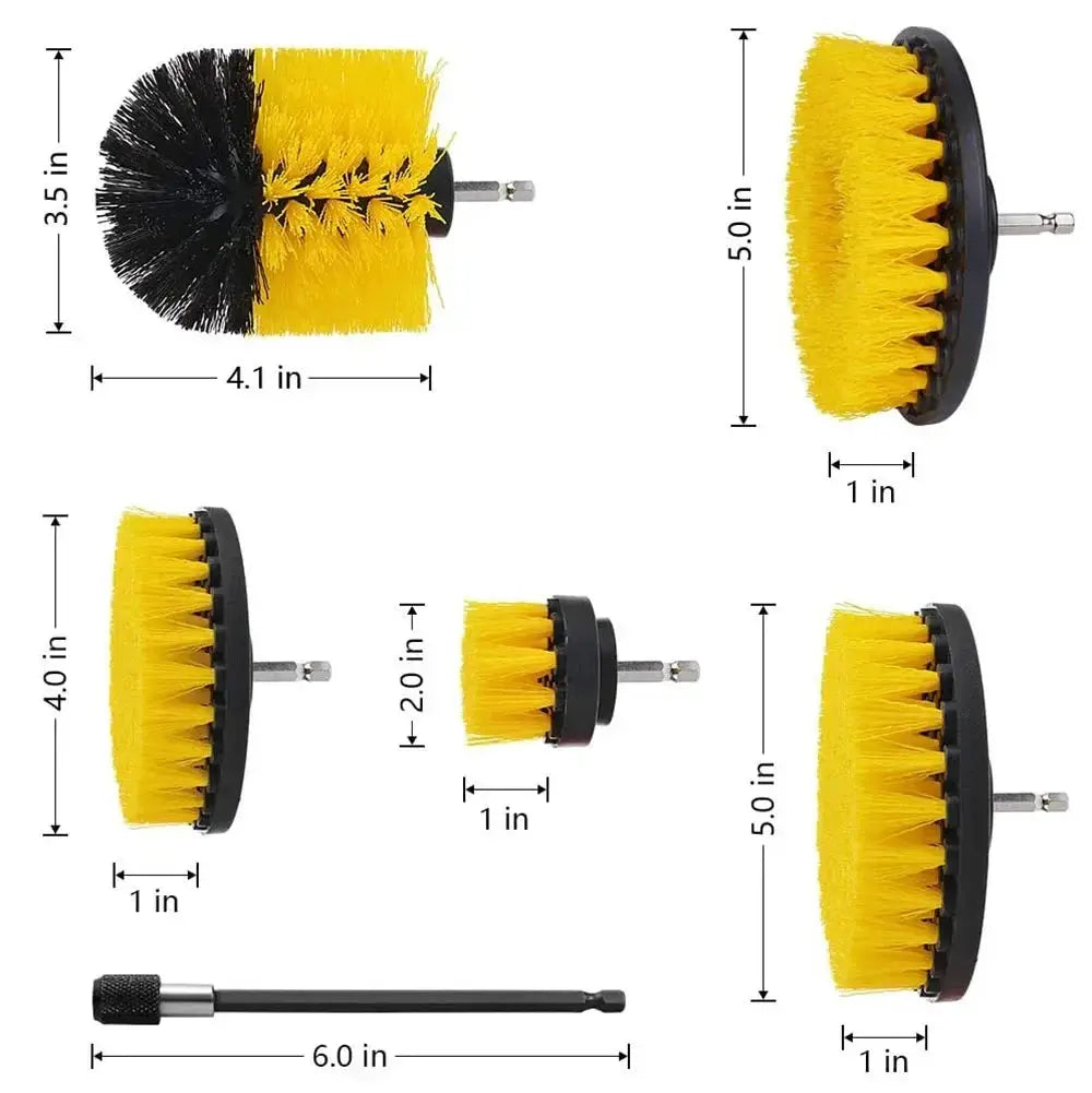 Drill Brush Attachment Set Power Scrubber Wash Cleaning Brushes Tool Kit with Extension for Clean Glass windows Kitchen Toilet from PriceLows™