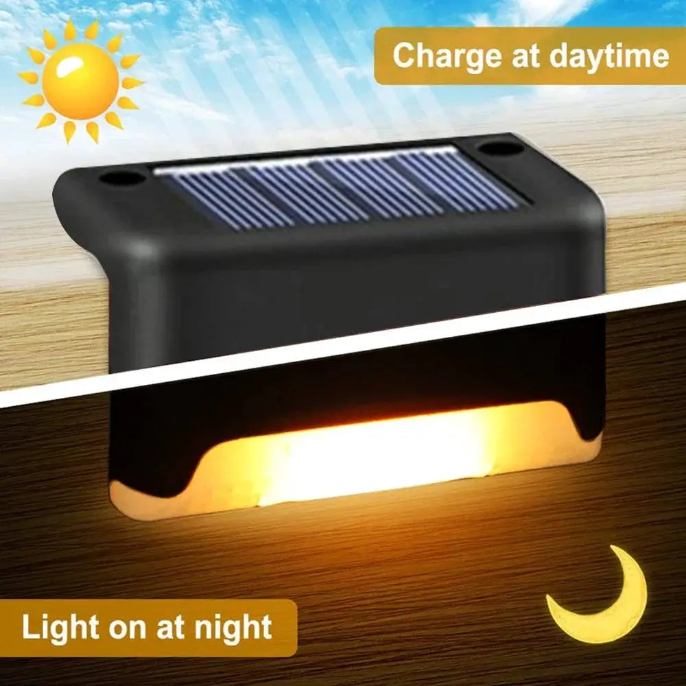 Outdoor Solar Step Lights Warm White LED Waterproof Stair Path Lighting for Garden Patio Fence Balcony Decoration Solar Power from PriceLows™