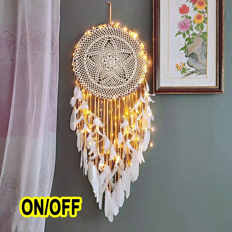 big dream catcher hanging/light decoration nordic decoration home girls room/nursery/kids decor dreamcatcher children room new 5 from PriceLows™