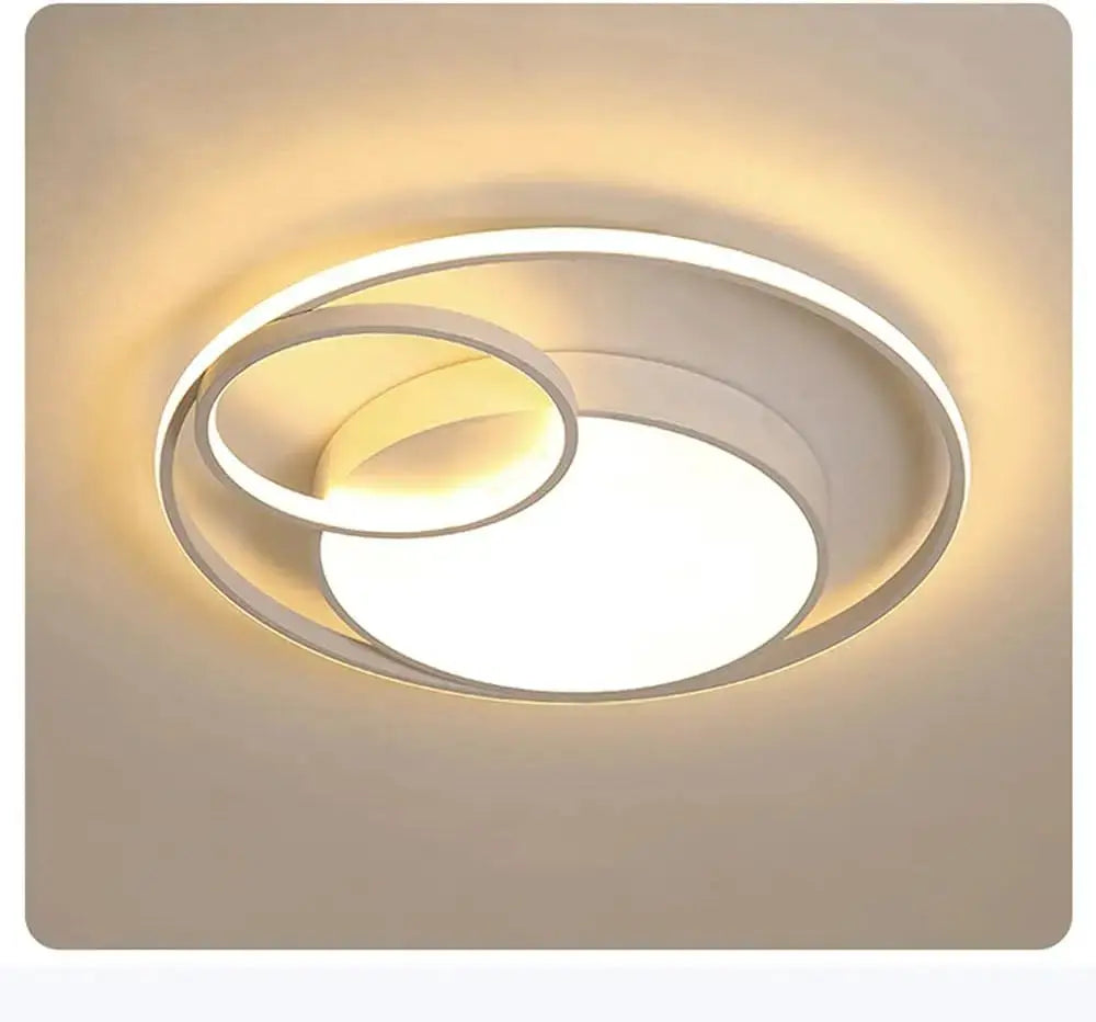 3-Rings LED Flush Mount Ceiling Light 3-Color Dimming Round Chandelier Modern 55W Dimmable Lamp Living Room Kitchen Lights from PriceLows™