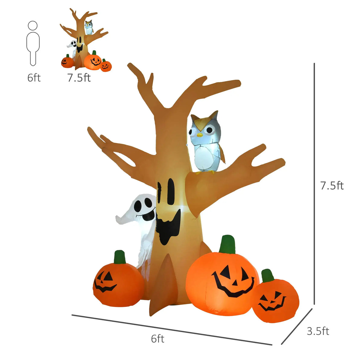 Outdoor Halloween Inflatable | 7.5 Foot Tree | LED Display