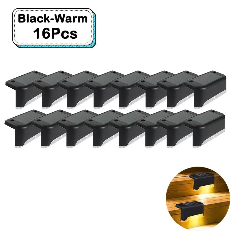 Outdoor Solar Step Lights Warm White LED Waterproof Stair Path Lighting for Garden Patio Fence Balcony Decoration Solar Power from PriceLows™
