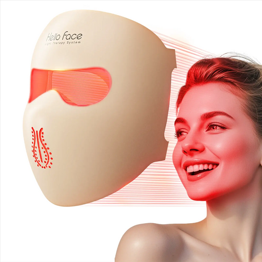 Hello Face M300 Mask - 3000mAh Battery, Skin-Like Silicone, 4D Light Therapy Khaki LED Facial Mask from PriceLows™