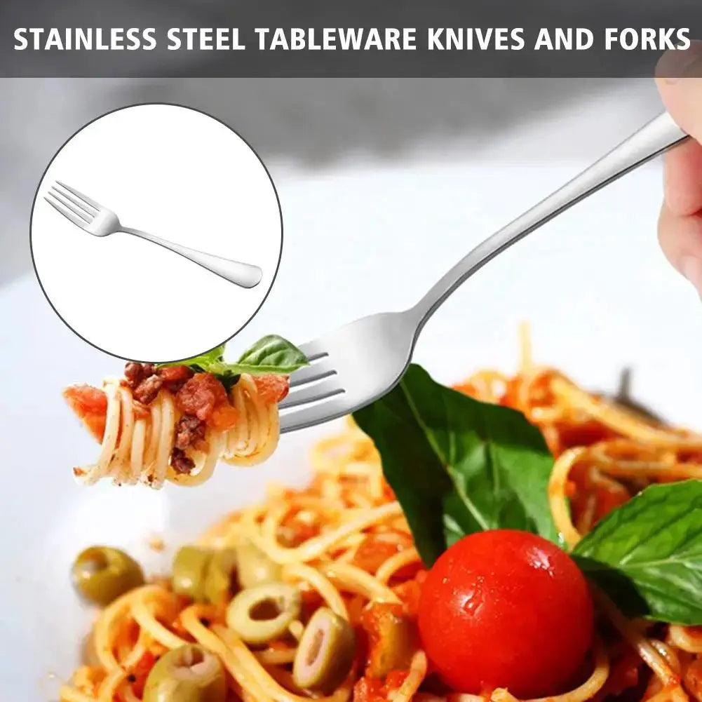 2/4/8pcs Stainless steel dessert fork, suitable for fruit mooncake cake snacks, tea, fruit salad, perfect for restaurant, party from PriceLows™