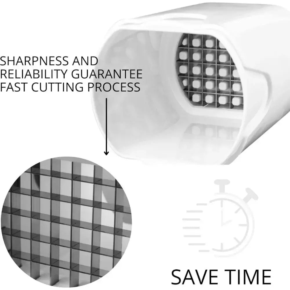 French Fry Cutter | Stainless Steel Blade | Natural Cut | White