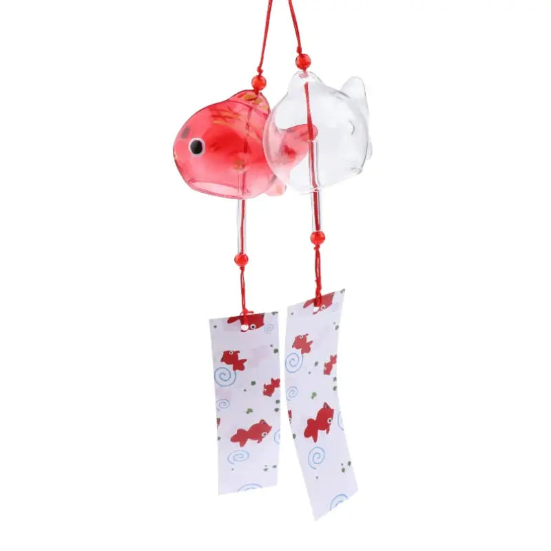 Wind Chime Chimes Japanese Glass Bell Bells Style Goldfish Garden Hanging Outdoor Decor Pendant Furin Decorative Fish Ornament from PriceLows™