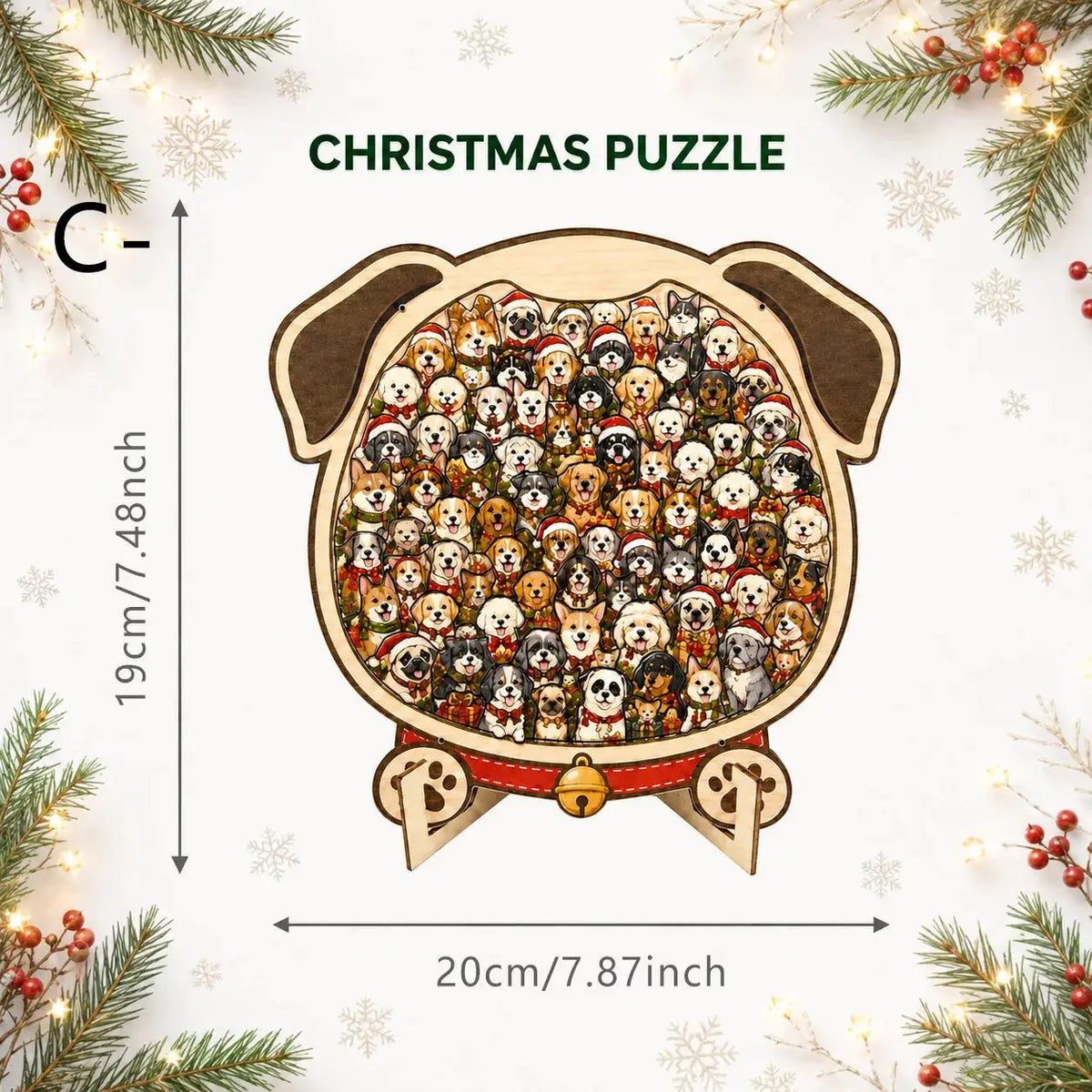 Cat Shaped Wooden Puzzle | Jigsaw Art | Holiday Gifting