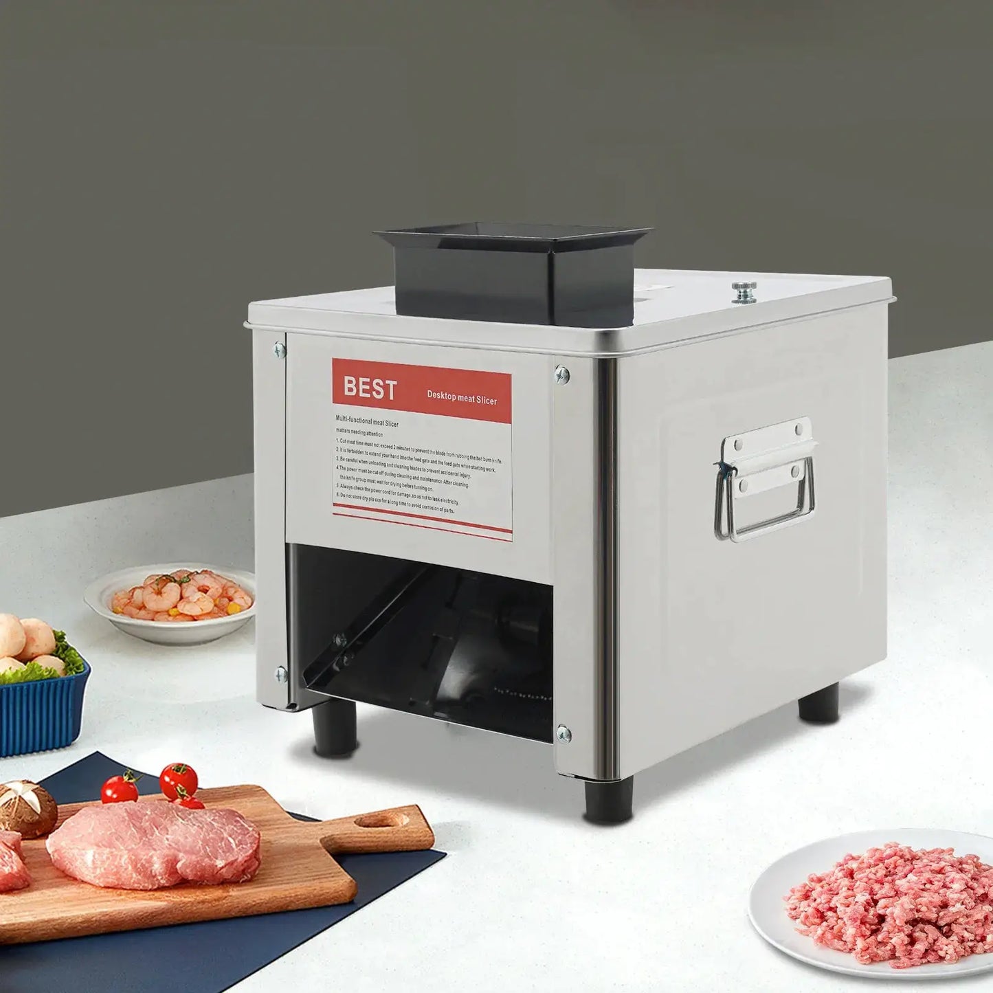 850W Electric Meat Cutter Machine, Stainless Steel Meat Slicer,310r/min Kitchen Meat Cutting Machine US Standard 110V from PriceLows™