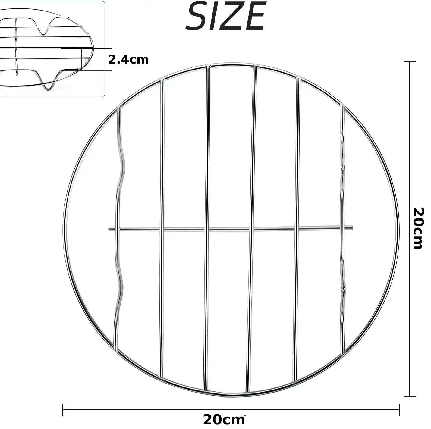 Cooling Rack | Stainless Steel Round | 6 To 8 Inch | Oven Air Fryer Safe