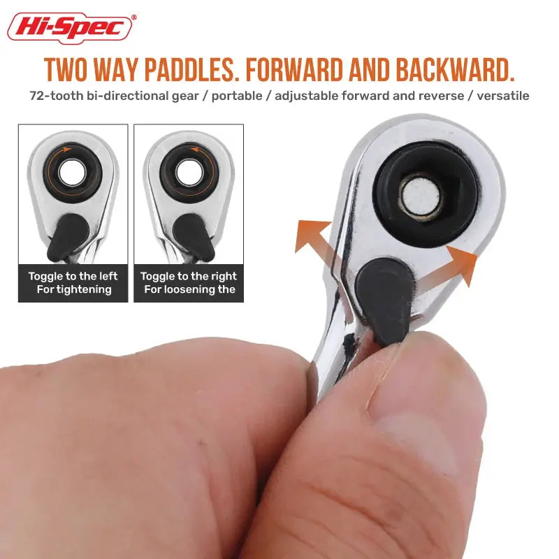 Hi‑Spec 72 Tooth Mini Ratchet Wrench Set 1/4” Double Head Torque Wrench Compact Ratchet Spanner for Bike Car & Home DIY Repair from PriceLows™