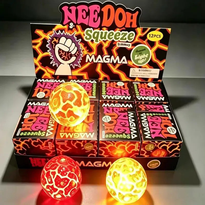 NeeDoh Crunch Stress Ball | Glitter Magma Design | Squeeze Sensory Toy