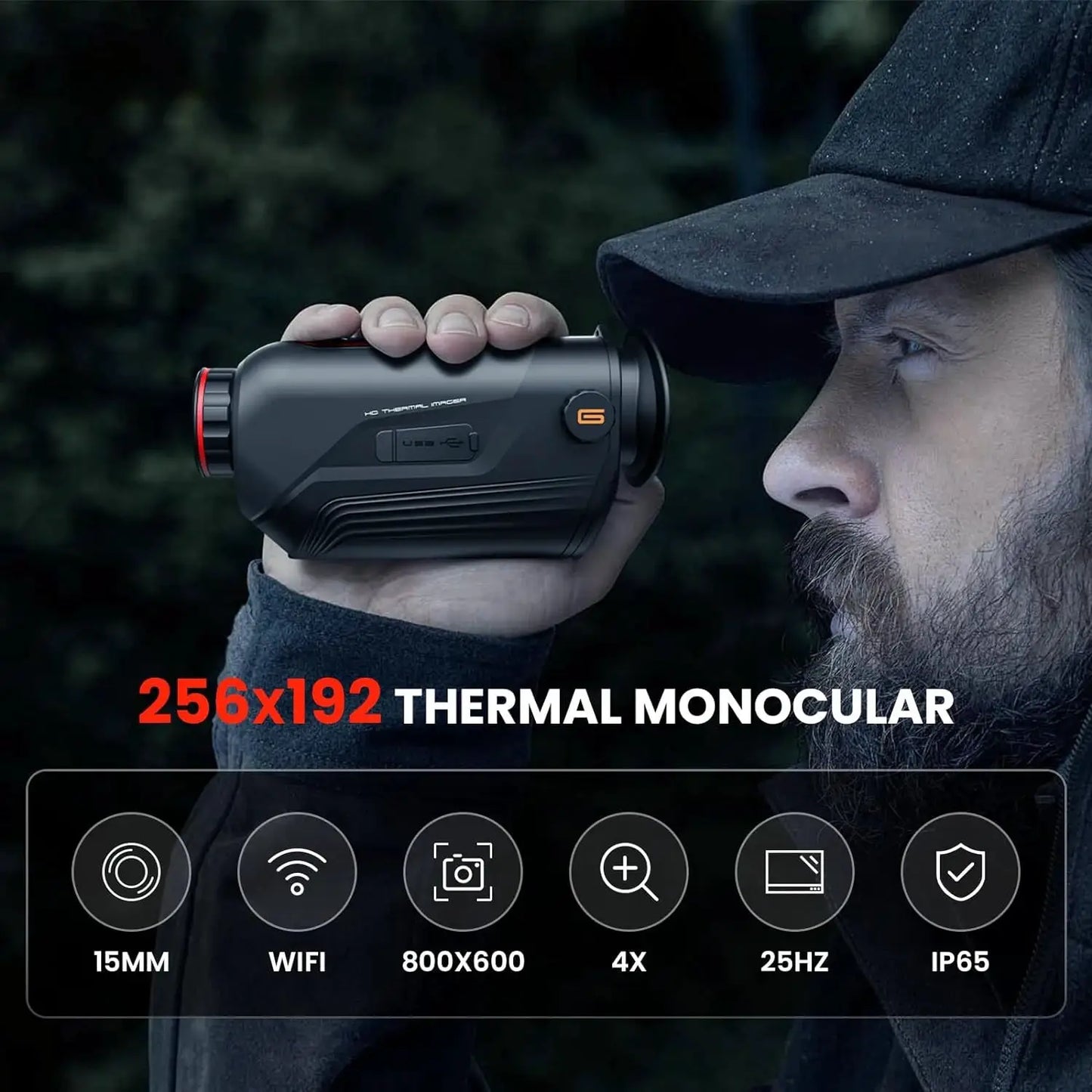 Thermal Imaging Monocular 15mm Focal Lens 256x192 Infrared Night Vision Telescope Thermal Scopes for Outdoor from PriceLows™