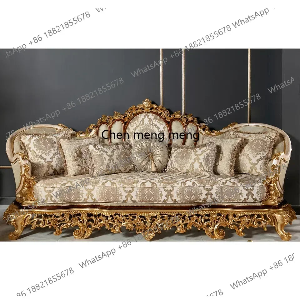 Sofa Set | Hand Carved Royal Style | Velvet Fabric | 2000-2400mm U Shaped