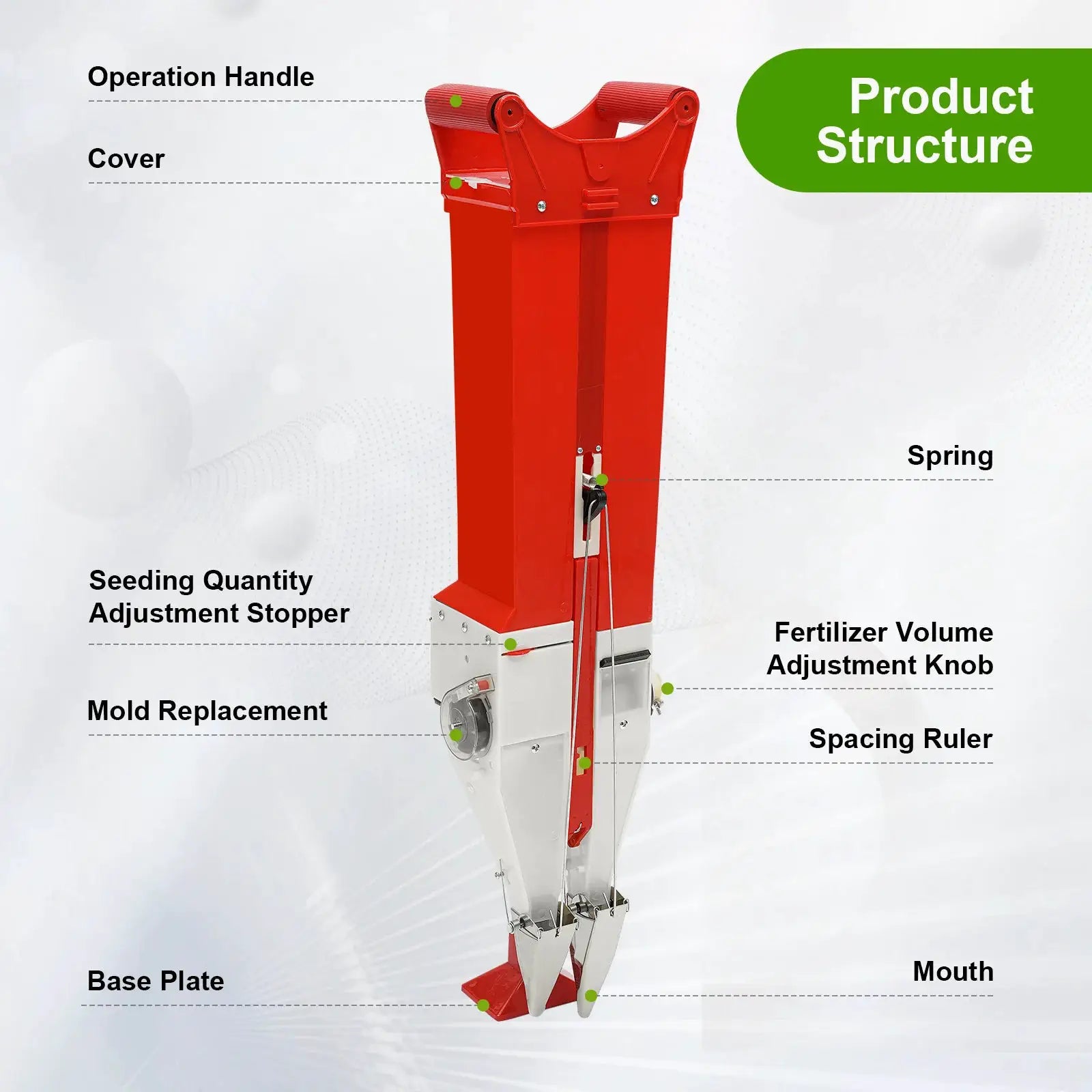 Standing Seeding Handheld Seeder Fertilizer Seed 35,876ft2/D Dual-tube Manual Seeding Fertilizer for Agriculture from PriceLows™