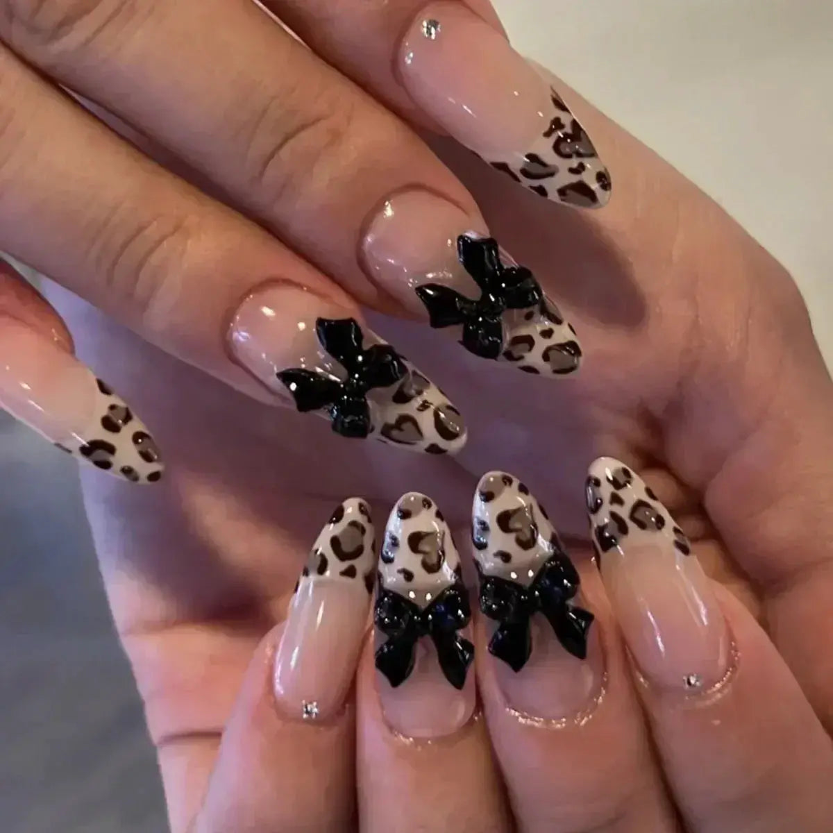 Press On Nails | Almond Shape | French Tips | 24 Piece Set