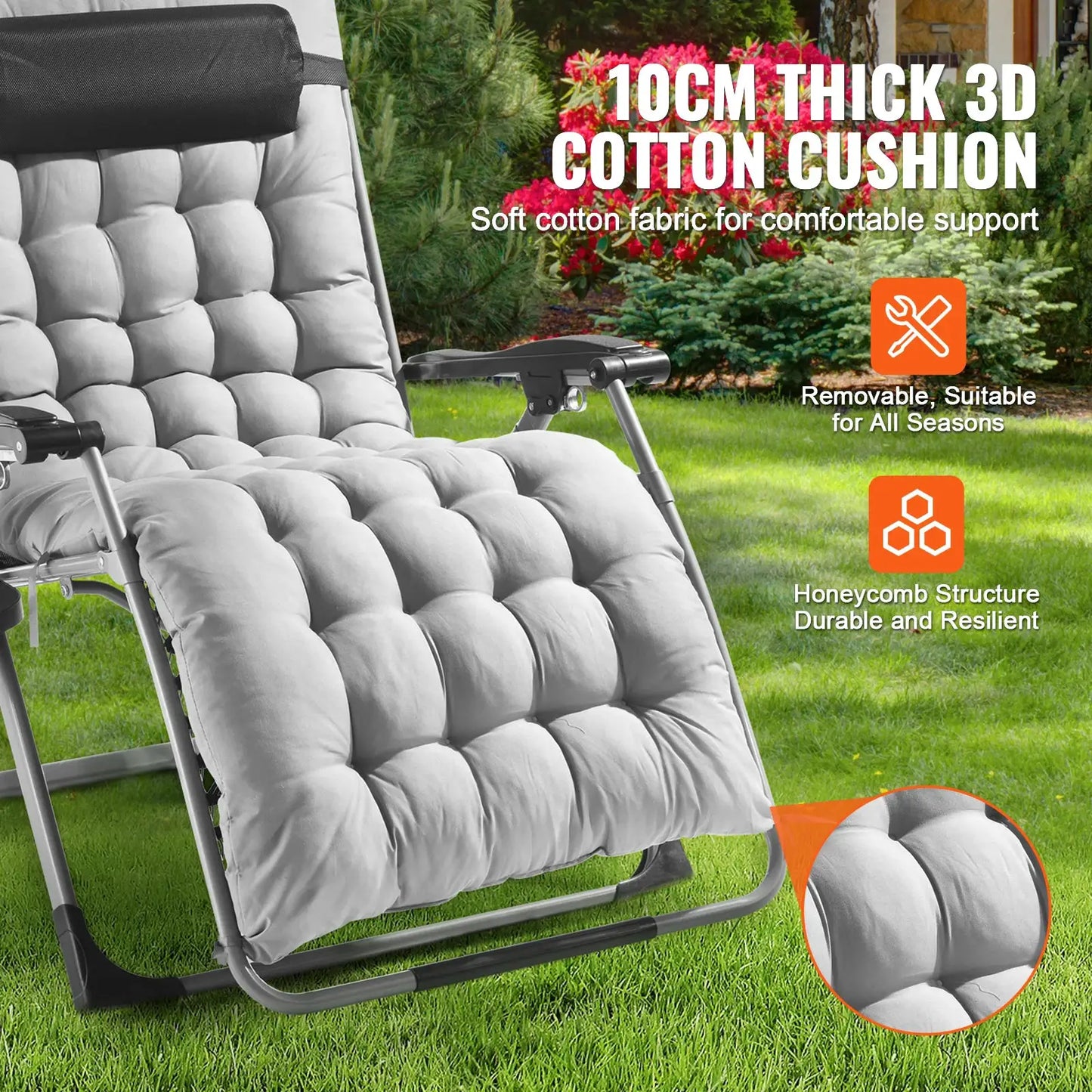 SucceBuy Zero Gravity Chair Zero Gravity Recliner Lounge Chair Adjustable Anti Gravity Chair with Cushion Footrest and Cupholder from PriceLows™