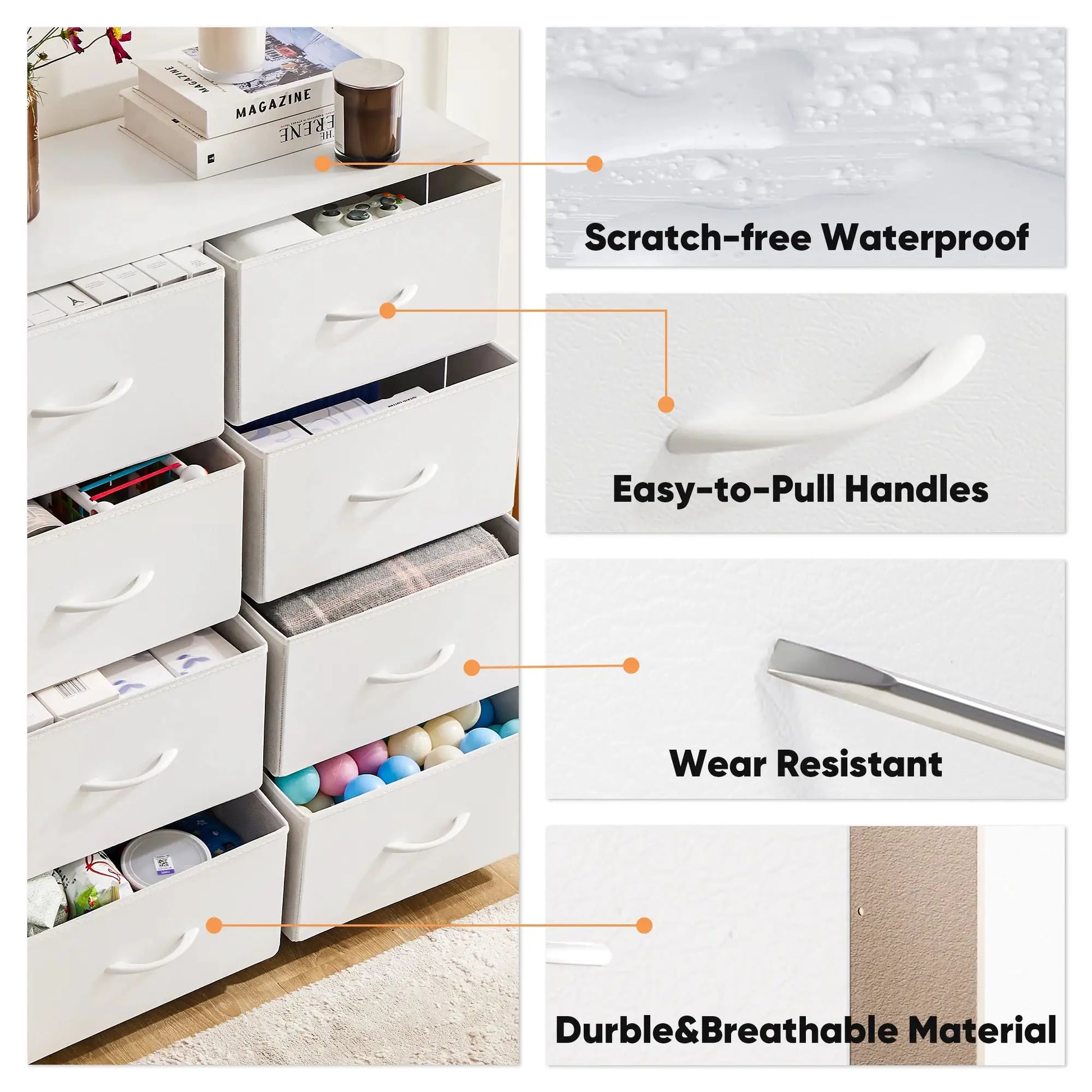 JHK Children's Wardrobe For Bedroom With 8 Fabric Drawers Storage Cabinet Steel Frame Assembly Closet For Clothes Home Furniture from PriceLows™