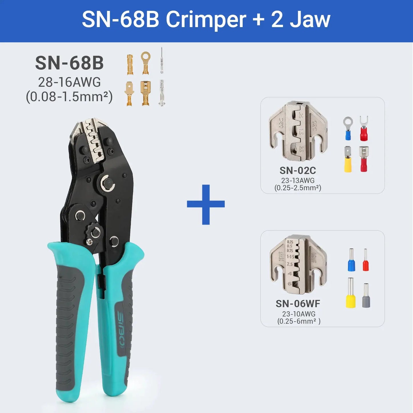 Crimping Tool Set Electrician Tools Quick Change Jaws For Crimp Terminals Dupont JST Non Insulated Open Barrel Ferrule MC4 Solar from PriceLows™