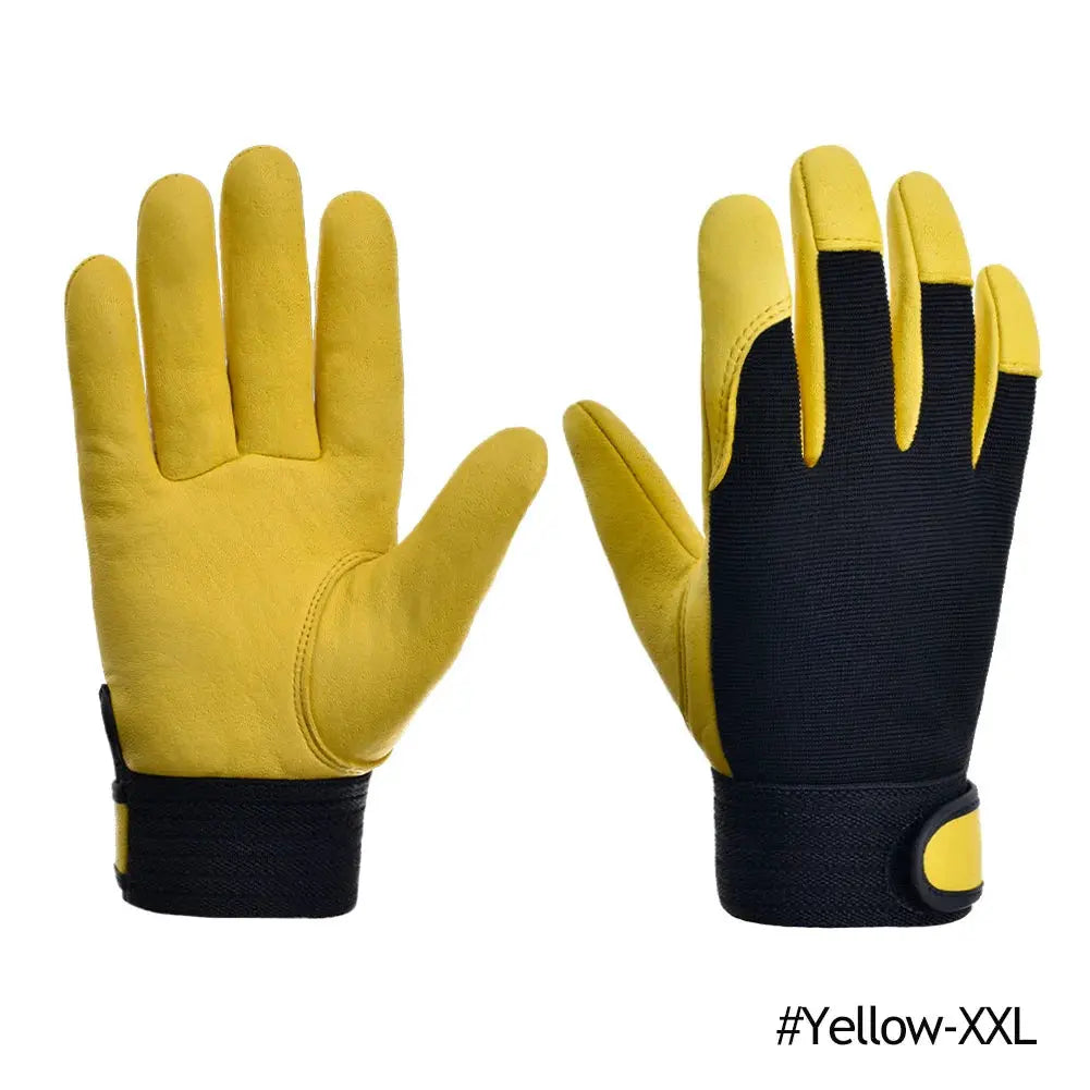 Cowhide Leather Work Gloves Safety Labour Protection Garden Sports Motorcycle Driver Workers Work Welding Wear-resistant Gloves from PriceLows™