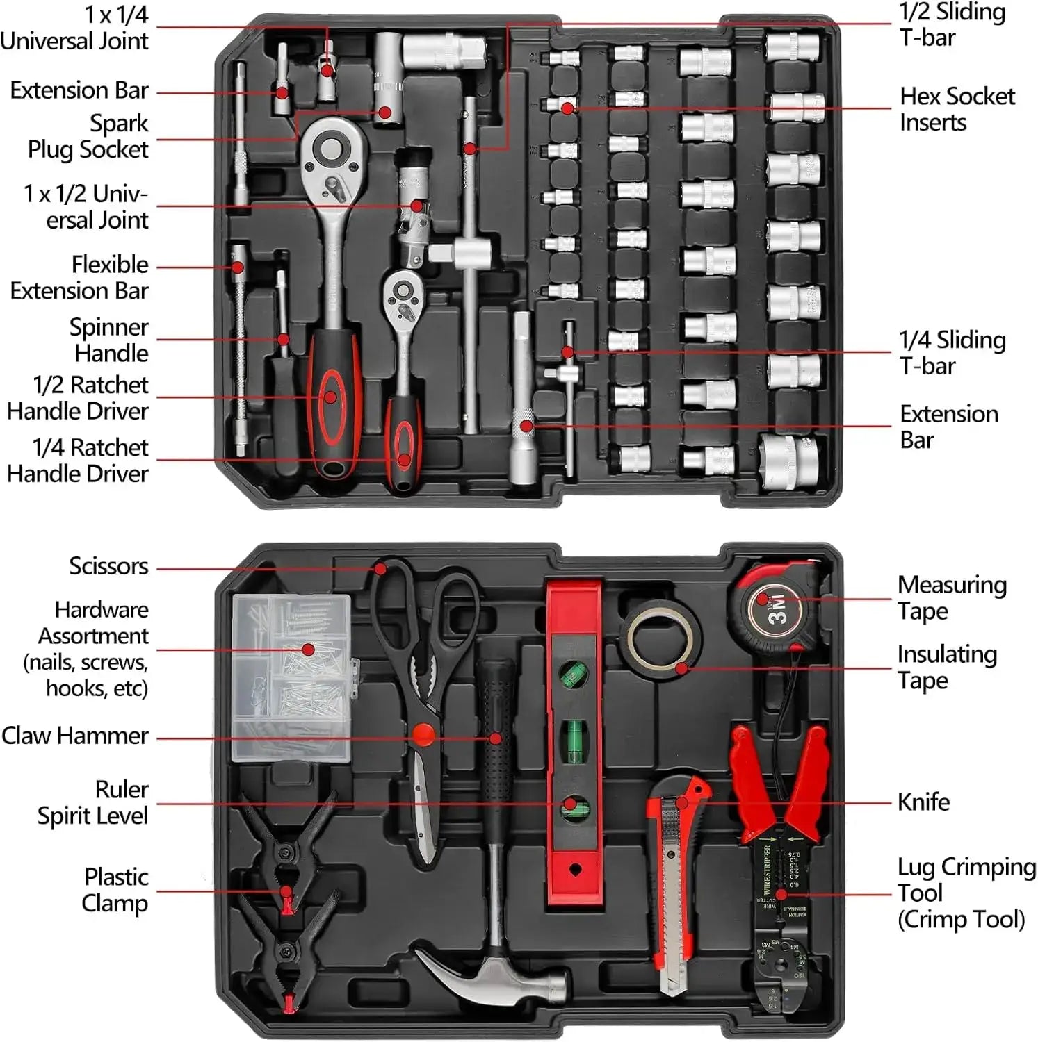 799pcs Tool Set Home Repair Tool kit with Trolley Case Mechanic Wrenches Socket Hand Tools for Daily Use Househould Work Repair from PriceLows™