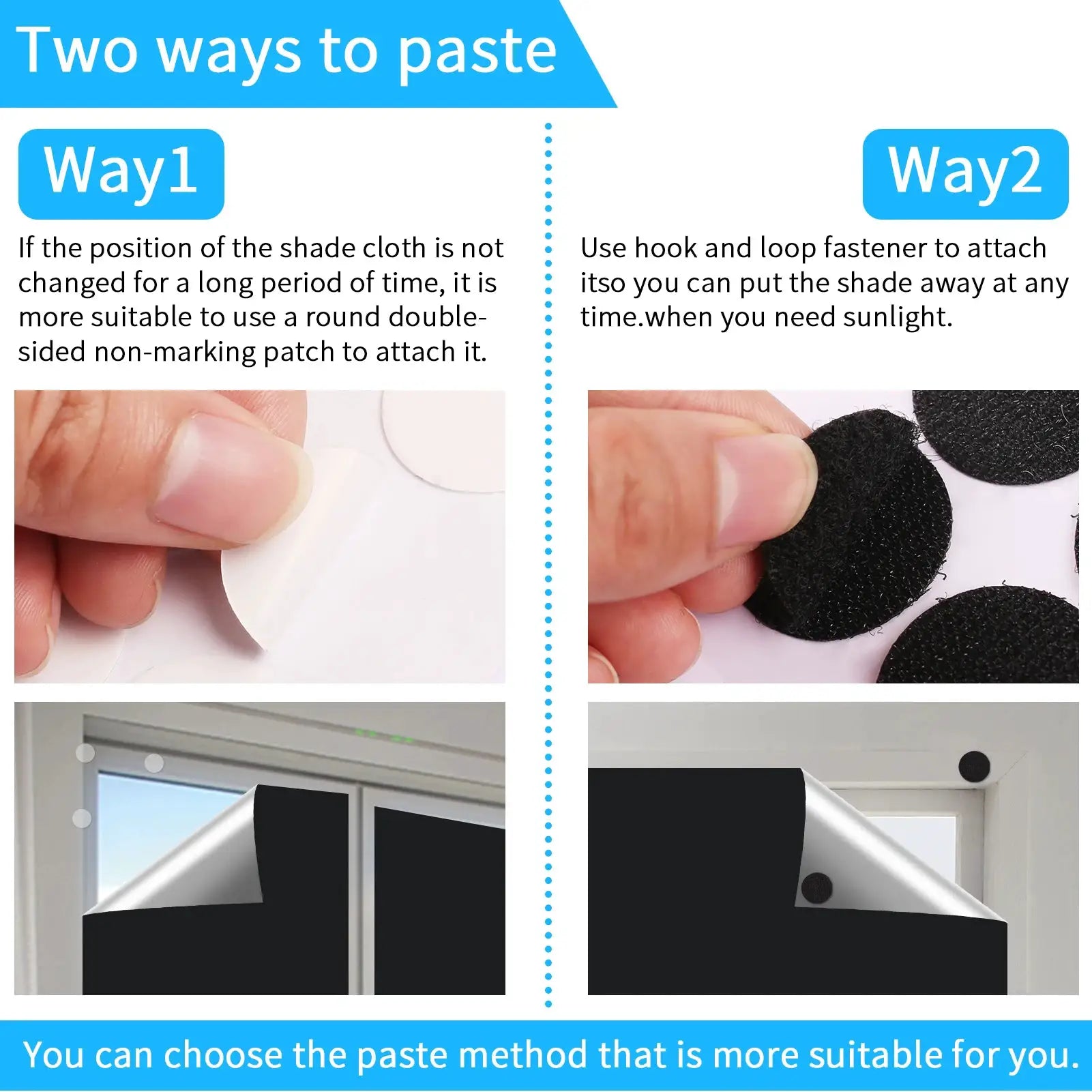 Blackout Blinds Stick On Temporary 1/1.5/2/3/4M No Drilling Black Out Blinds for Windows Portable Blackout Curtains for Bedroom from PriceLows™