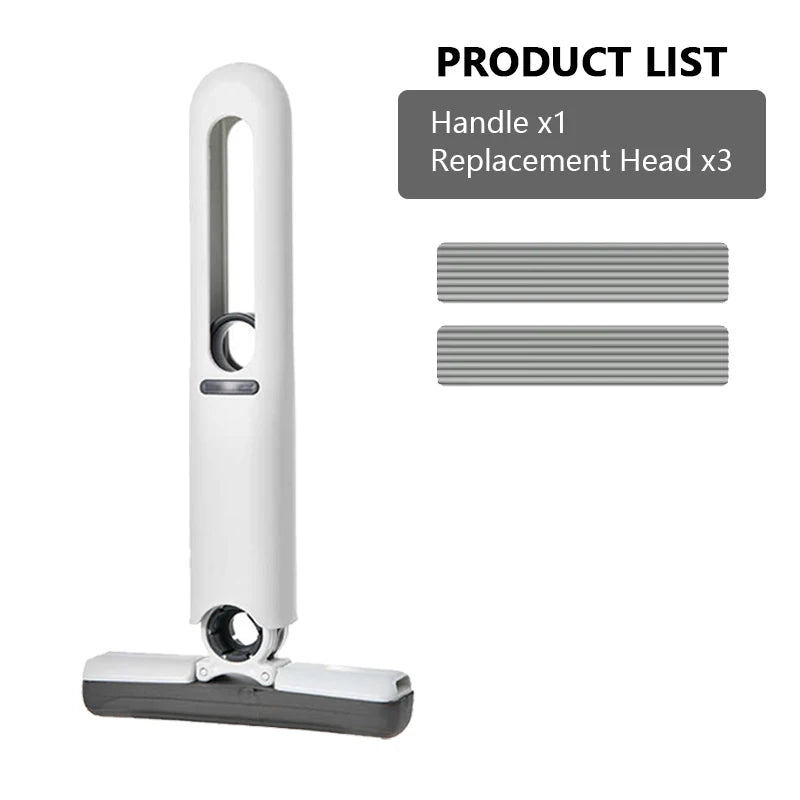 Mini Squeezable Mop | Microfiber Mop Head | Folding Type Design | Plastic Pole